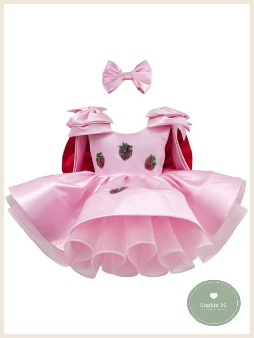 Girls Tulle Princess Birthday Party Dress with Bow Headband
